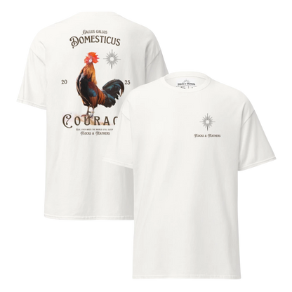 Flocks & Feathers, Courage rooster t-shirt